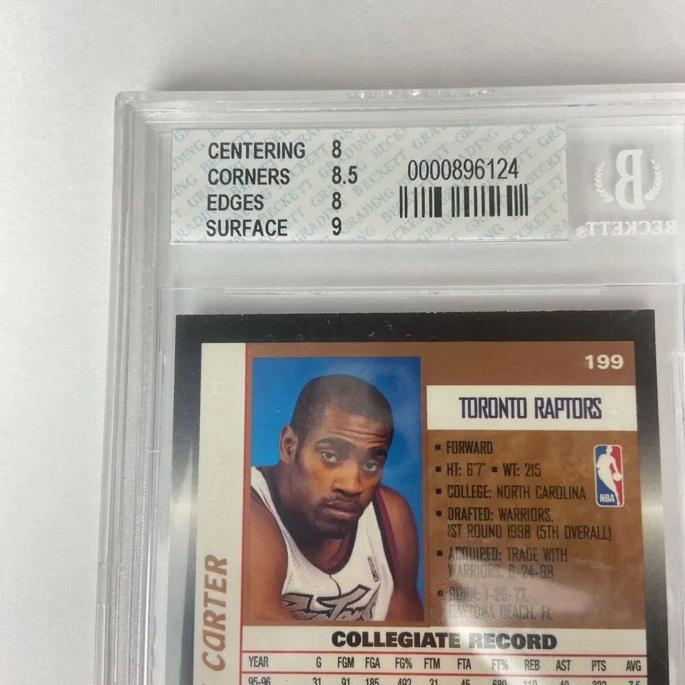 1998-99 Topps Vince Carter #199 Graded Beckett 8 READ